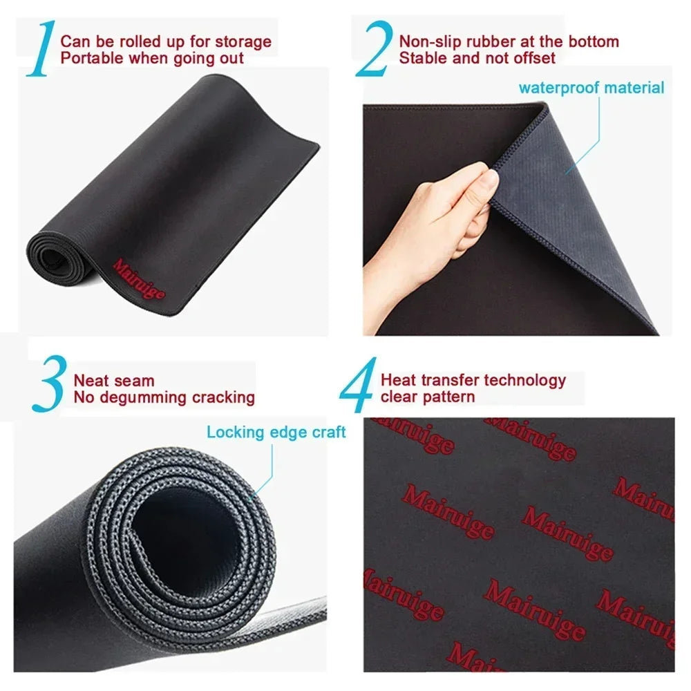 White Black Mouse Pad XXL Gaming Computer Mausepad Big Art Deskmat Playmat Laptop Office Accessories Carpet Non-Slip Mat 800x400