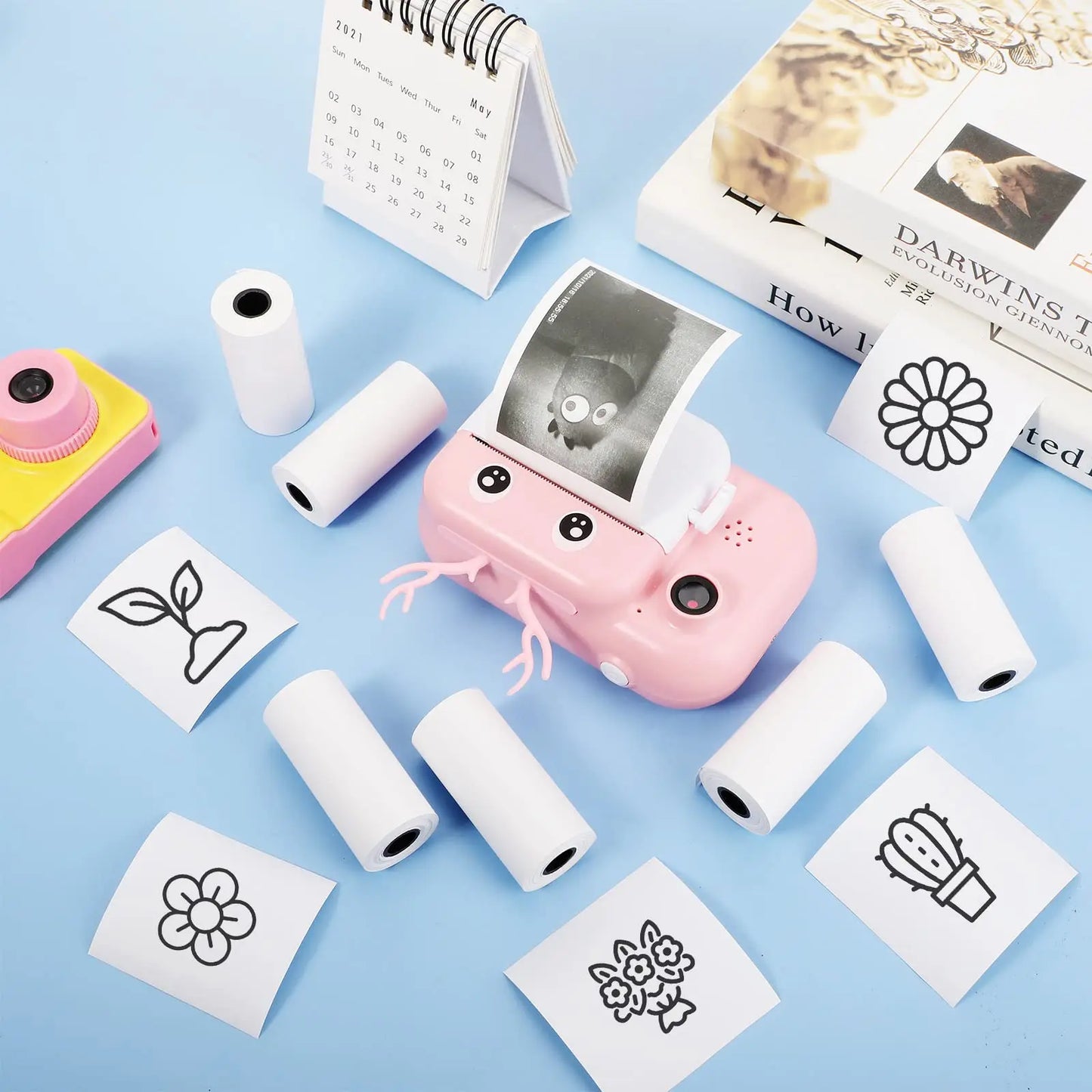 Mini Thermal Printer Paper - Colorful Self-Adhesive 57mm Label Stickers for Bluetooth Inkless Photo Printer