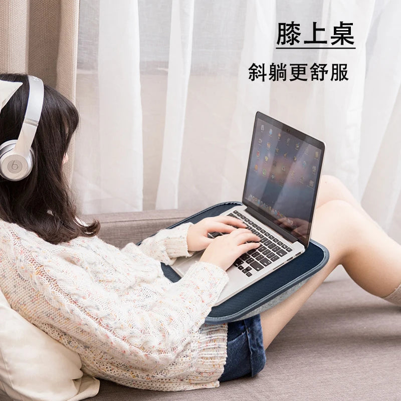 MUMUCC Multifunctional Laptop Desk With Cushion and Filled with Foam Particles, Small Pillow Table, Hard Mouse Pad Large