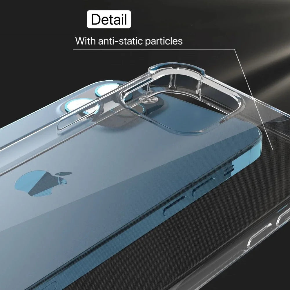 Transparent Shockproof Phone Case For iPhone 17 16 15 Pro Max 14 13 12 With Ring Hole Clear Four-Corner Airbag Soft Bumper Cover
