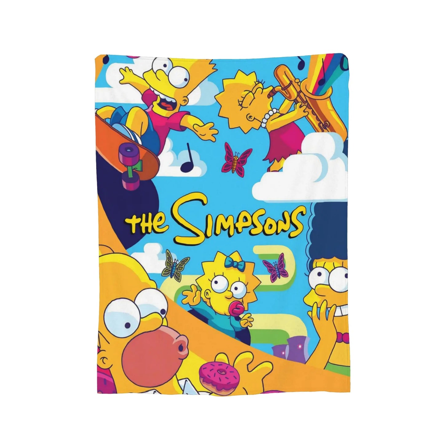 Cartoon The S-Simpsons Homer  Flannel Throw Blankets Blankets for Bed Office Soft Quilt,