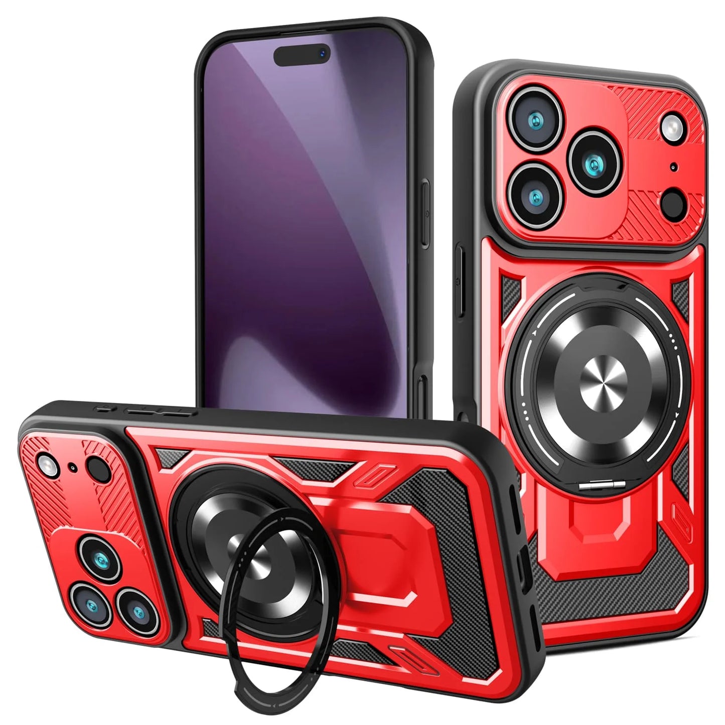 Shock Proof Armor Case For iPhone 17 Air 11 12 13 14 15 16 17 Pro Max Magnetic Heavy Duty Rugged Ring Kickstand Protection Cover