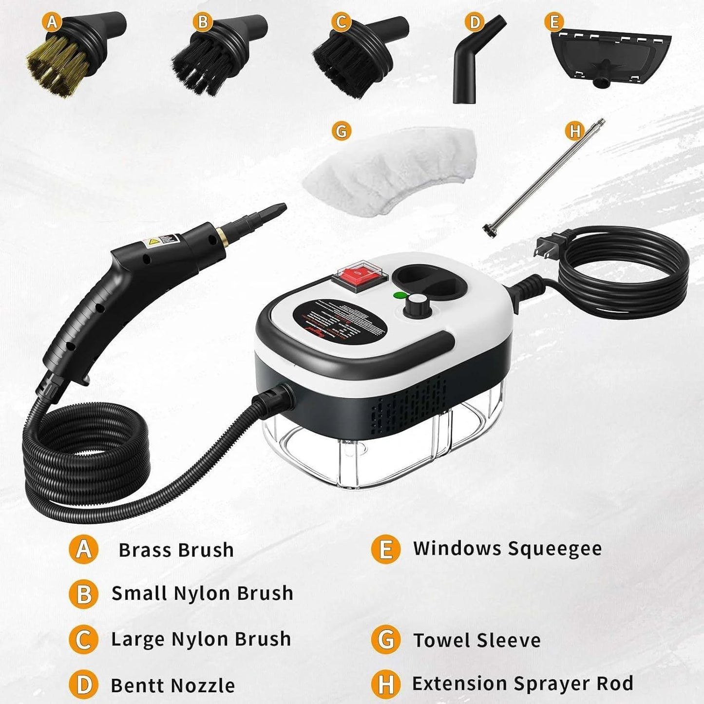Portable 2500W High Temperature Steam Cleaner Machine with Brush Heads Electric for Cars Households Hotels 220V