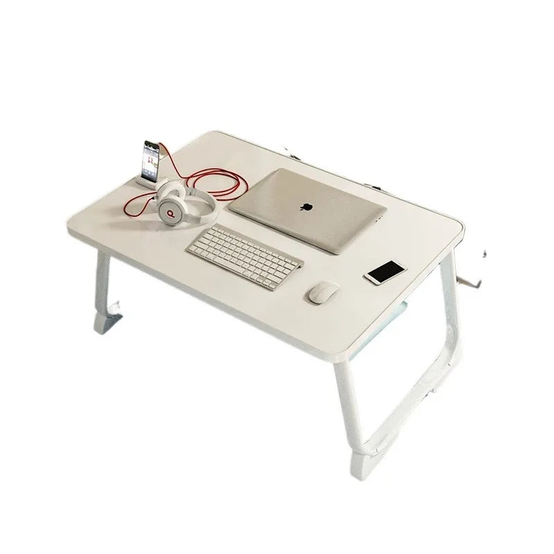 Foldable Bed Desk, Portable Laptop Table for Dormitory & Home Office, Lightweight Bamboo/MDF Sofa Tray with Folding Legs