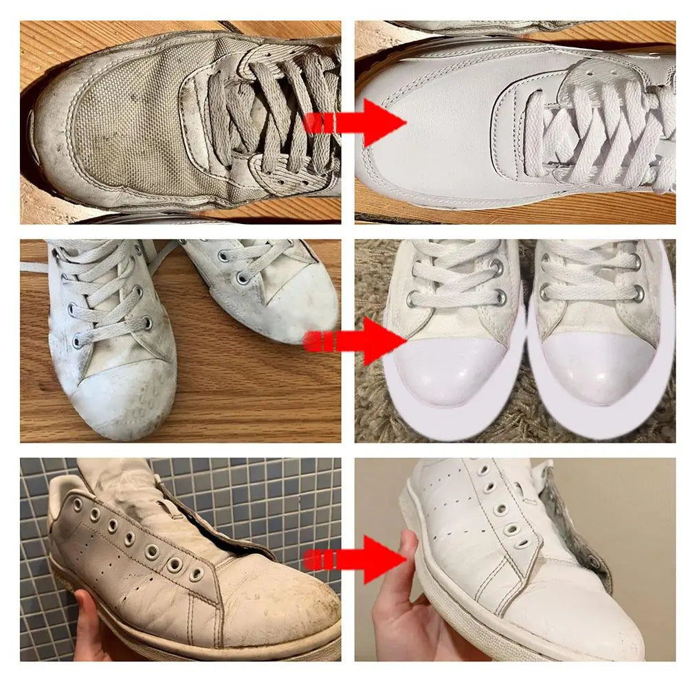 White Shoes Cleaning Cream Stains Remover Shoes Whitening All-Purpose Cleansing Cream With Wipe Sponge For Shoes Sneakers