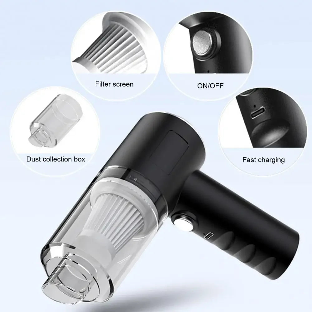 Mini pink vacuum cleaner, USB charging, strong suction power, portable, mini and powerful household appliance air cleaner