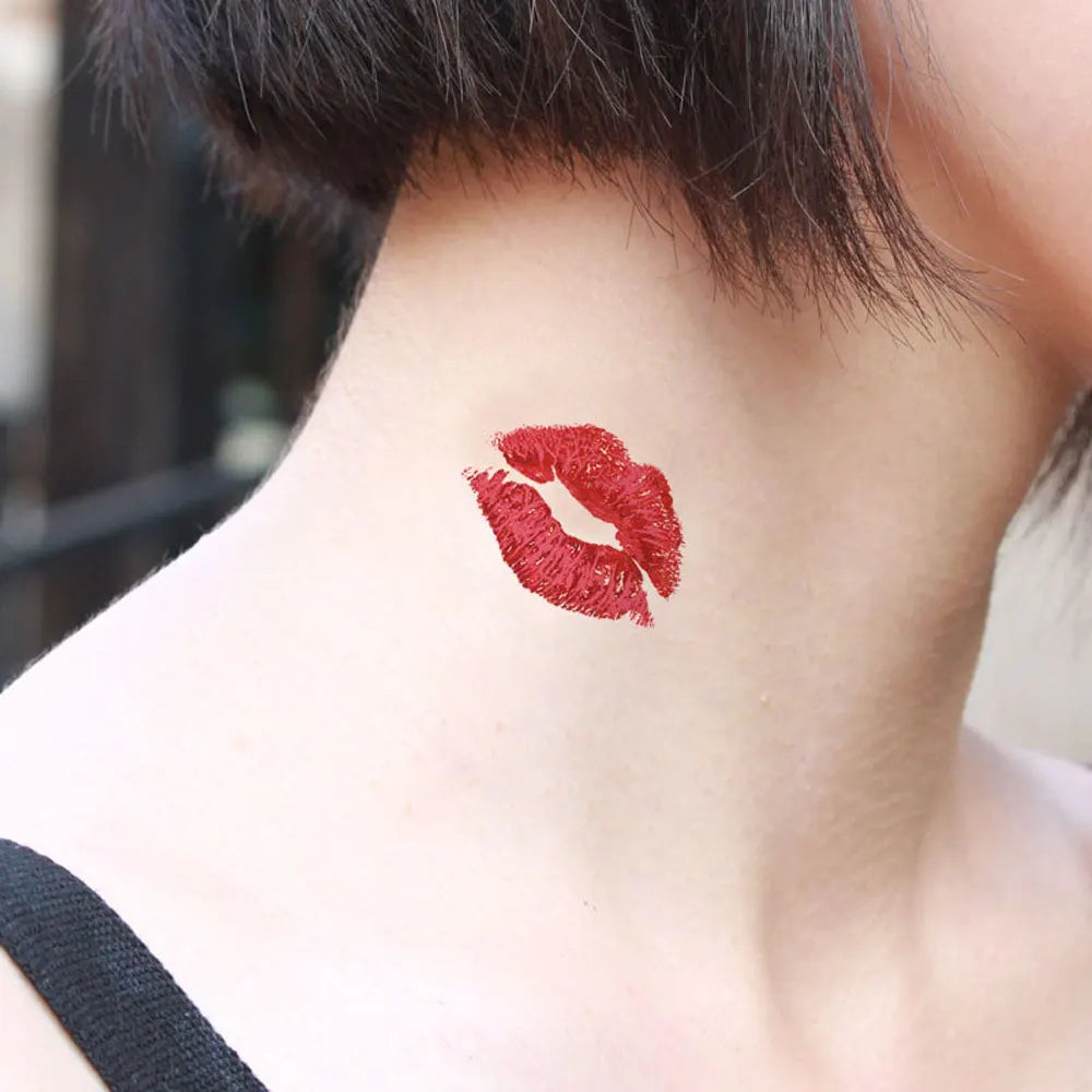 16pcs Lips Tattoo Stickers for Men and Women Valentine's Day Waterproof Red and Purple Lip Fake Tattoo Body Decoration