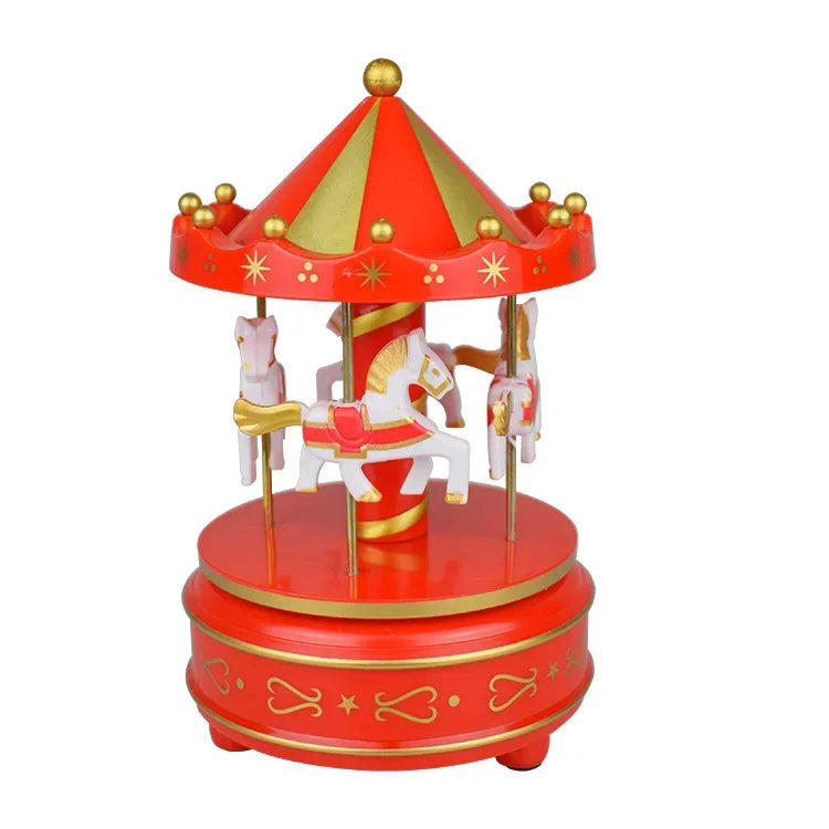 Merry-go-round Music Boxes Geometric Music Baby Room Decoration Gifts Unisex Christmas Horse Carousel Box Home Decor