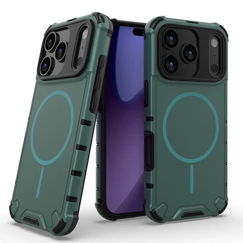 For IPhone 17 Pro Max/17 Pro/16 15 14 13 Magnetic Phone Case TPU+PC Four Corners Airbag Armor Hard Cover Magsafe For IPhone Air