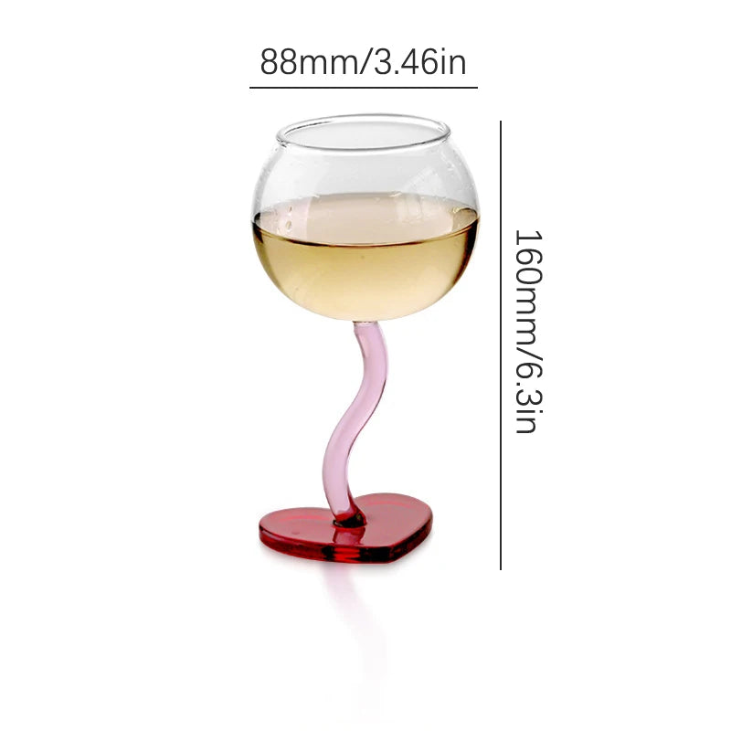 Heart Shape Glass Goblet Mug Champagne Wine Cup High Borosilicate Glass Heat-resistance Cocktail Glass Valentine's Day Gift