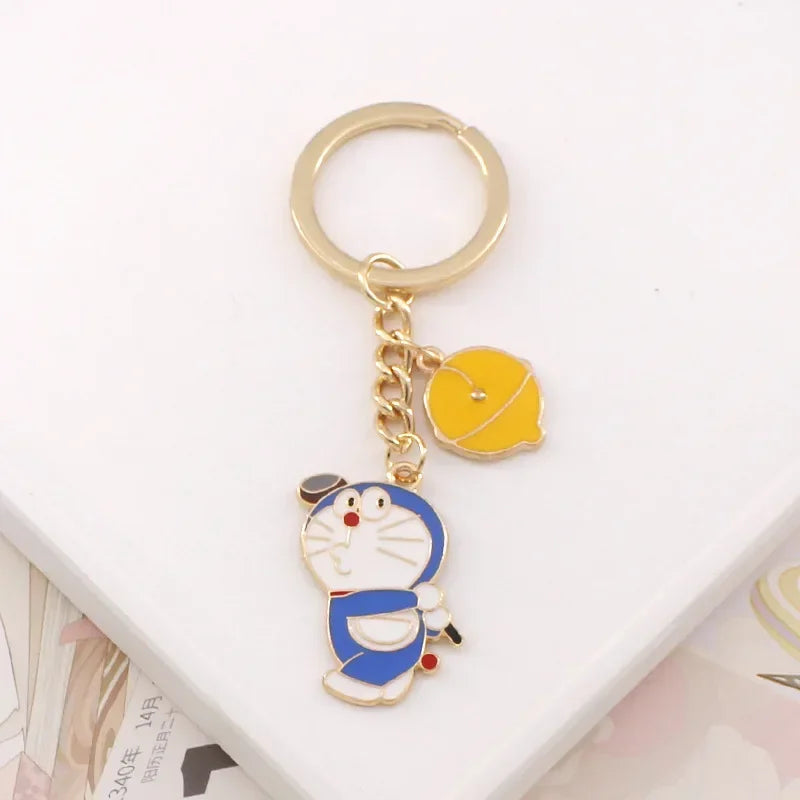 Anime Doraemon Keychain Trinket Jewelry Kawaii Car Key Chain Key Ring Cartoon Backpack Pendant Decorations Kids Birthday Gift