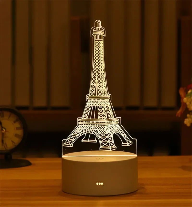 Romantic Love 3D Acrylic Neon Sign Led Lamp for Home Children's Night Lights Table Lamp Birthday Valentine's Day Bedside Lamp