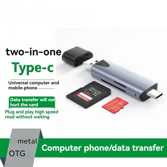 Multi functional mobile phone, computer, camera, tablet, portable TF/SD card reader, Type-c to USB multifunctional card reader