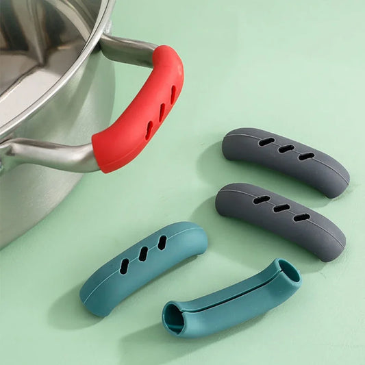 2Pcs Silicone Heat Resistant Pot Handle Anti Scalding Non-slip Oven Pans Bowl Cookware Handles Clamp Kitchen Gadgets Holders