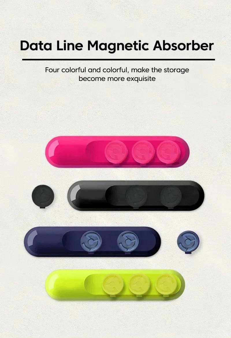 Magnetic Desktop Cable Clips Cord Management Tiny 3 Size In 1 Wire Cable Organizer Usb Data Line Storage Suitable