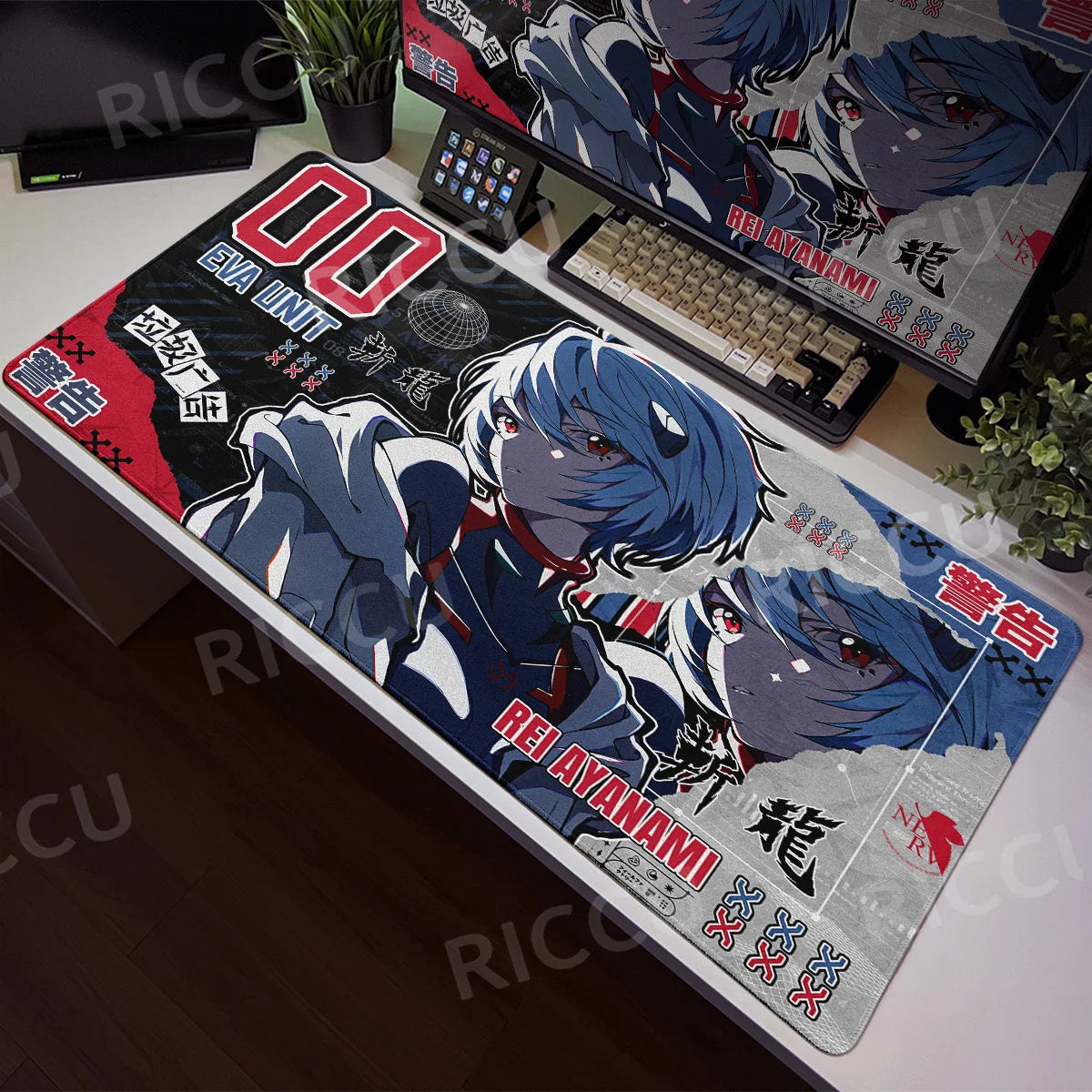Large Mats E-E-Evangelione Mouse Pad Gamer Desk XXL Rug Office Accessories Computer Table Carpets Anime PC Gaming E-Sports Pads