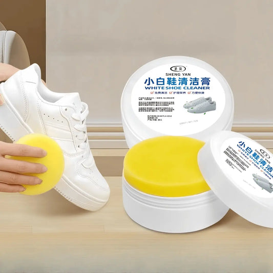 1 Bottle Multi-Functional White Shoe Cleaner, Whitening, Stain & Yellowing Removal, Waterless Cleaning, Suitable For Leather
