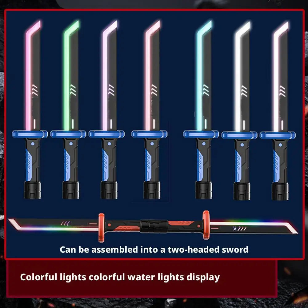 Sparkling Lightsaber Colorful Glowing Sword Toys Laser Sword Lightsaber Red And Blue Saber Telescopic Cosplay Cool Flashing Toy