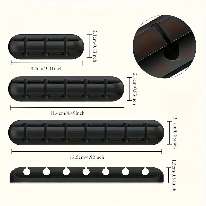 Cable Organizer Box, USB Cable Organizer, Cable Management Box with Clips, Suitable for Desk, Car, Home and Office