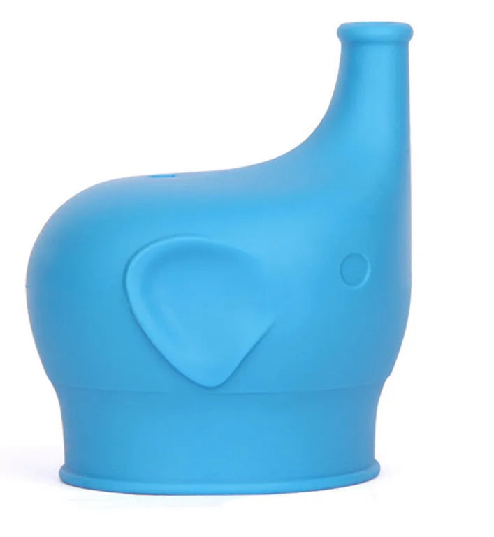 Elephant-Shaped Silicone Cup Lid Children Training Suction Cup Drink Bottle Spill-proof Cap Nozzle Soft Water Bottle Mouth cover