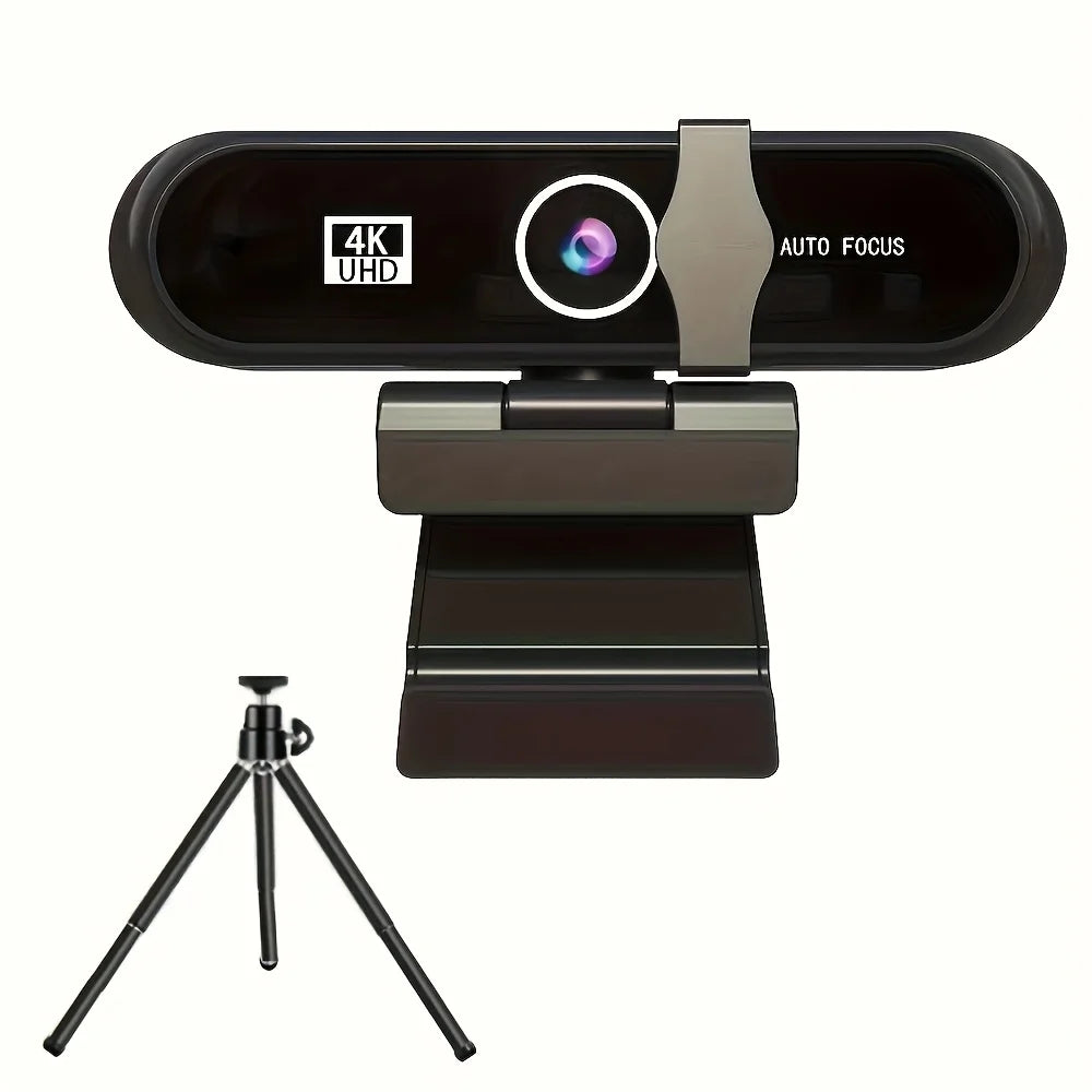 4K UHD Webcam, Auto Focus, Built-in Microphone, USB Camera, Desktop/laptop, Includes Tripod Mount,  Plug-and-Play