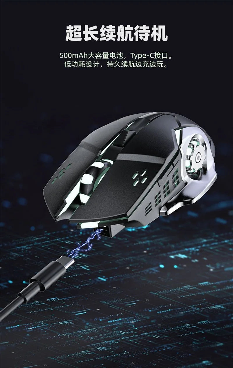 RGB Dual-Mode Wired Mouse 2.4G Wireless Mouse Gaming Mouse Rechargeable Silent Mouse 3600 DPI Adjustable Mouse Mice for Laptop