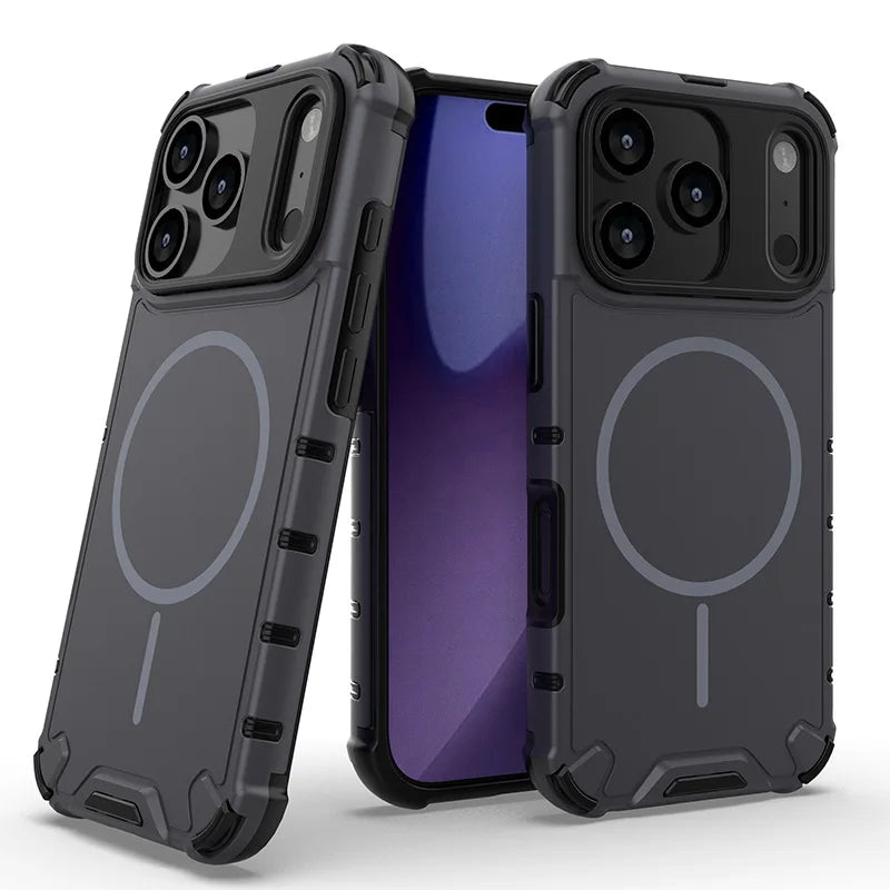 For IPhone 17 Pro Max/17 Pro/16 15 14 13 Magnetic Phone Case TPU+PC Four Corners Airbag Armor Hard Cover Magsafe For IPhone Air