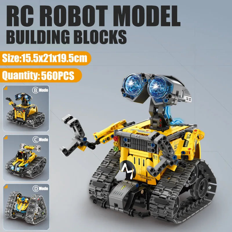 Technical City MOC 4 IN 1 560pcs RC Robot Model Building Blocks Creative DIY Transformation Robot Bricks Toys For Children Gifts