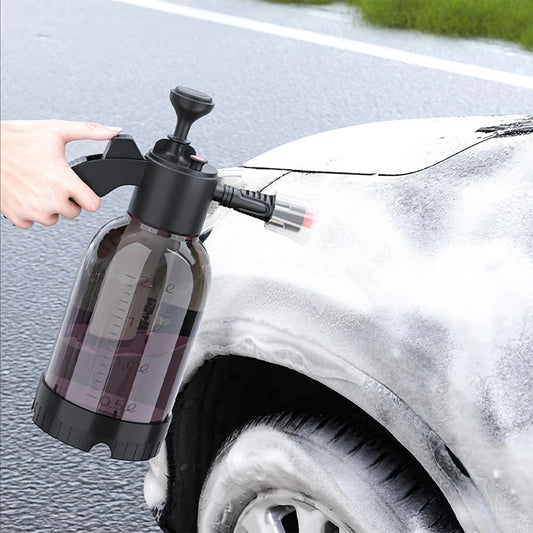 2L Foam Sprayer with Two Nozzle Options Hand Pressure Snow Foam Sprayer Water Sprayer Pump Foam Sprayer for Car Washing