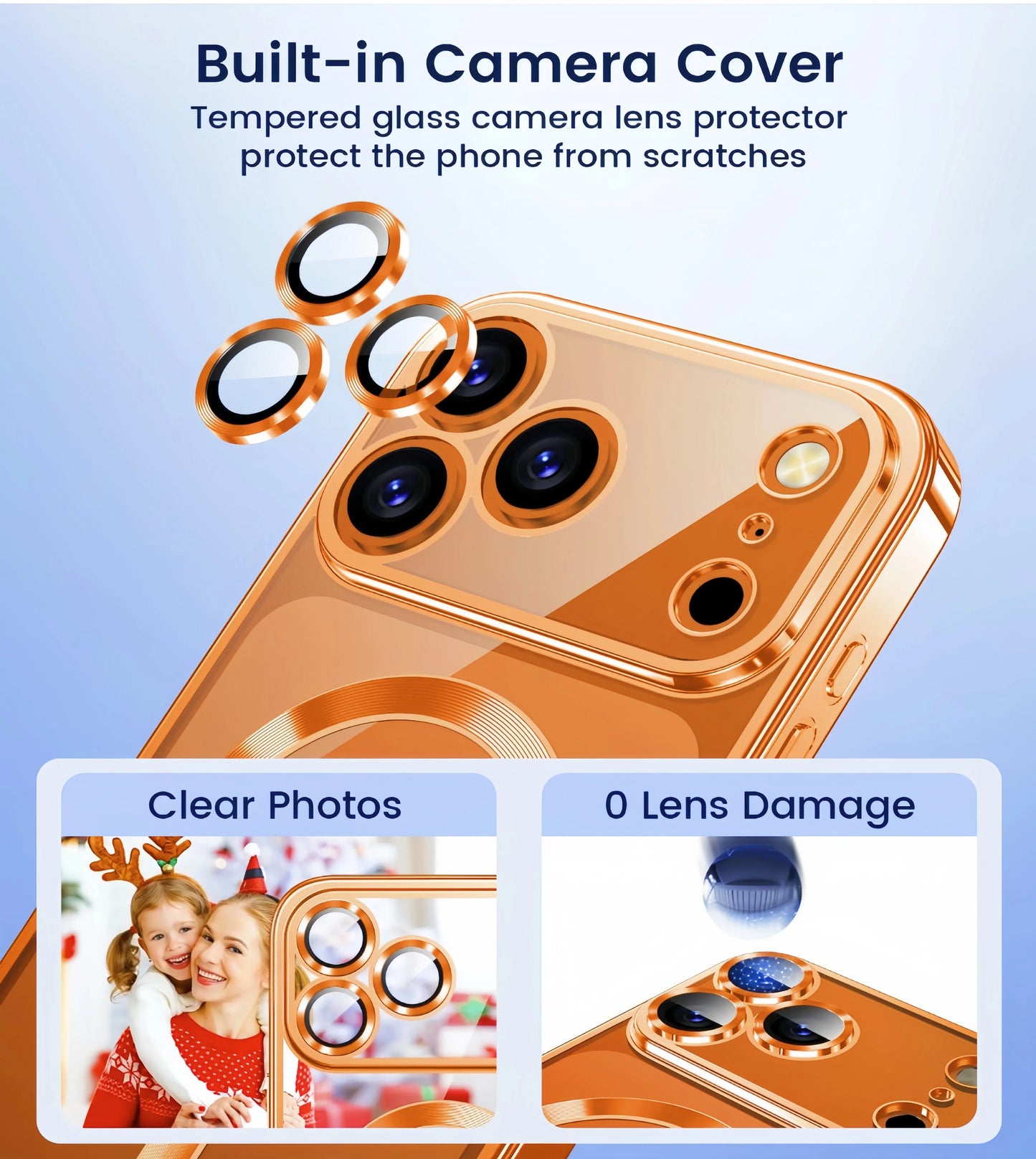 Camera Protection Clear Luxury Plating Cover Soft TPU  Drop Protective With Magnetic Phone Case For iPhone17Pro Max/17Pro/Air/17