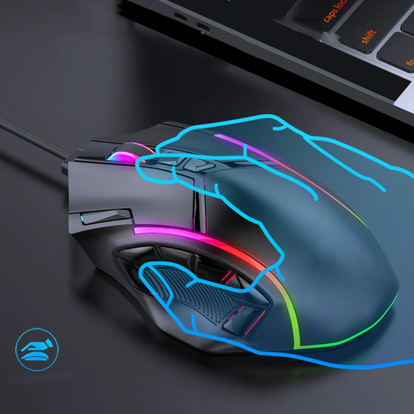 Gaming Mouse RGB Wired 12800DPI 12 Keys Macro Definition Computer Replacement Accessories