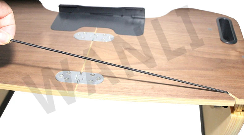 Desktop computer stand, portable and foldable stand, multi-functional reclining desk, made of wood, 360° adjustable laptop stand