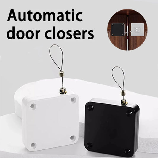 Punch Free Door Closer Telescopic Door Device Automatic Sensor Door Closer Adjustable Surface Door Stop Bracket for Door Close