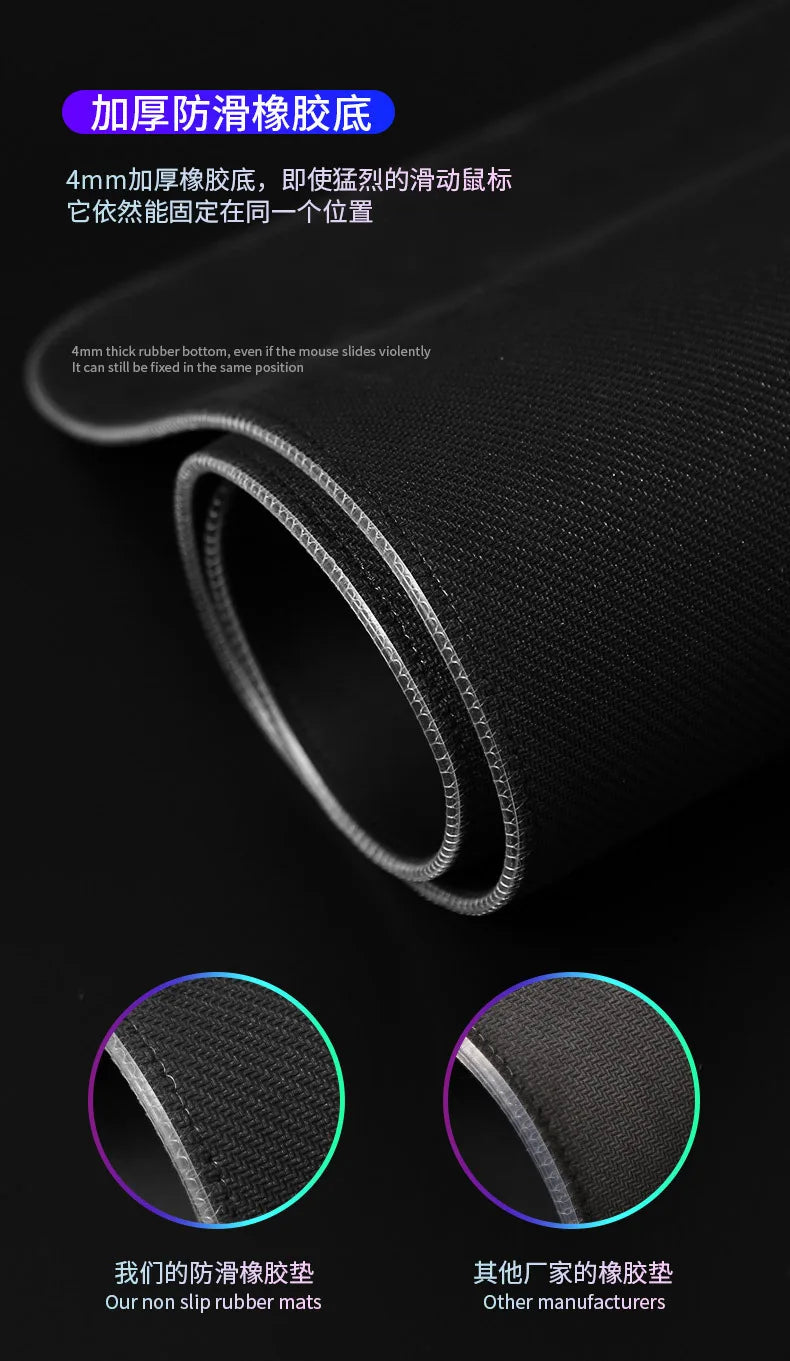 RGB Glow Gaming Desk Mat: Extra Large Thick LED Mouse Pad with Keyboard Space, Anti-Slip Base for PC Gamer