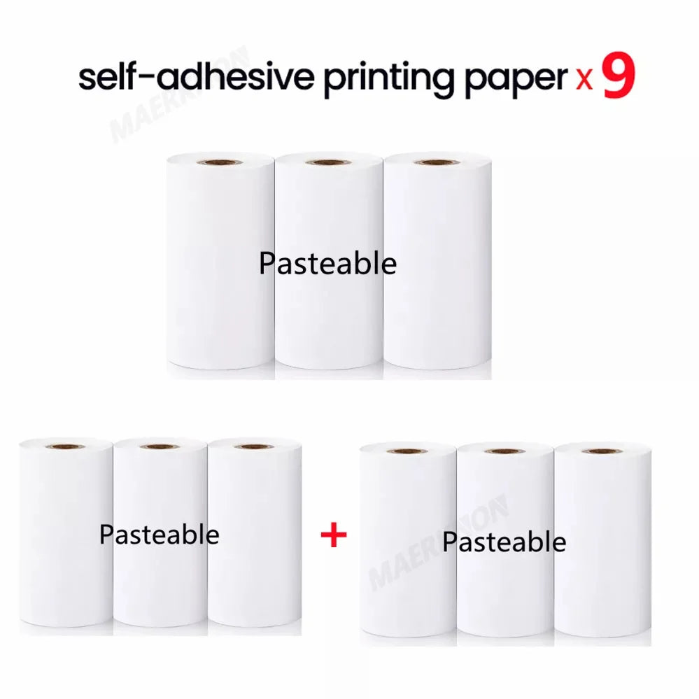 Mini Thermal Printer Paper - Colorful Self-Adhesive 57mm Label Stickers for Bluetooth Inkless Photo Printer