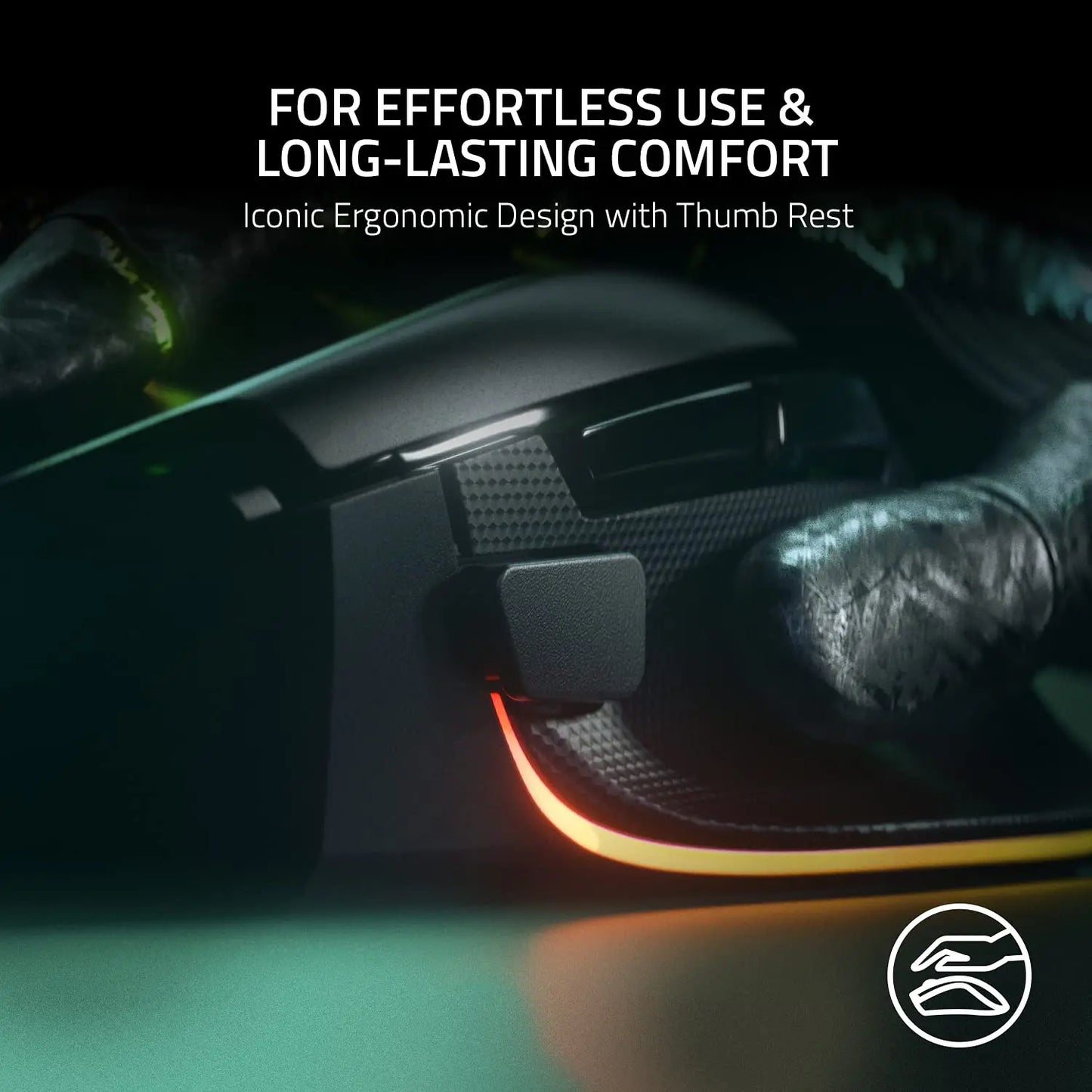 Razer Basilisk V3 Customizable Ergonomic Gaming Mous Chroma RGB Lighting - 26K DPI Optical Sensor - 11 Programmable Buttons