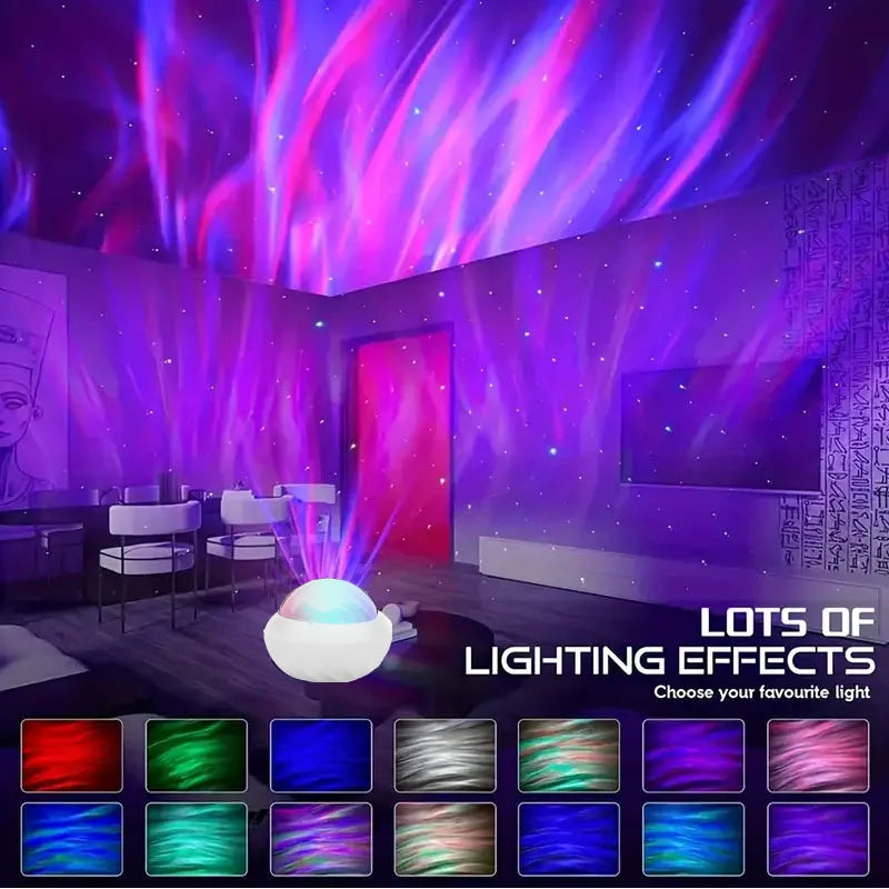 Northern Light Projector RGB Atmosphere Night Lights Remote Control USB Aurora Projection Lamp 360° Rotate for Home Party Decor