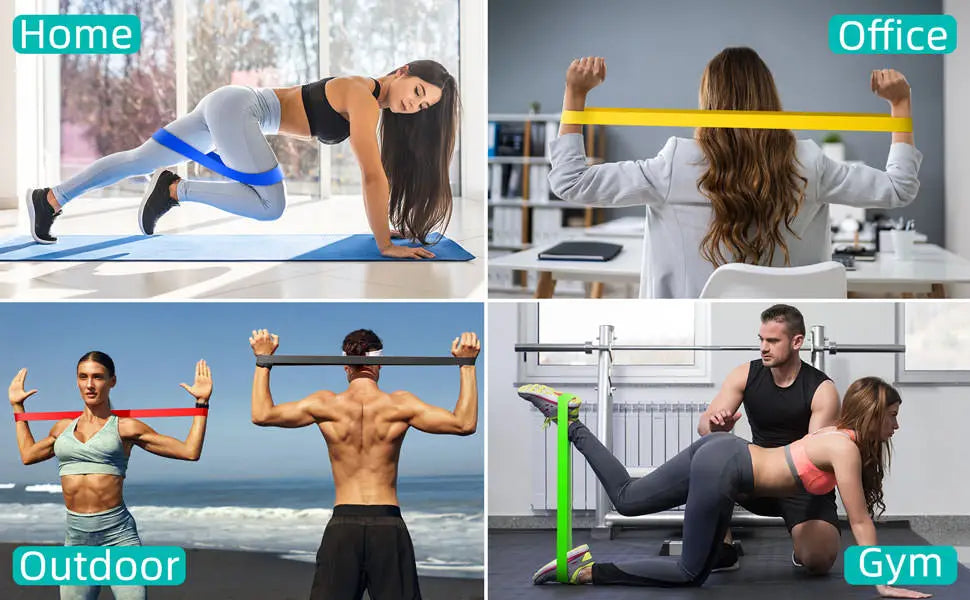 Resistance Bands Exercise Workout Bands Stretch Bands for Booty Legs Pilates Flexbands Pull Rope Yoga Gym Equipment for Home