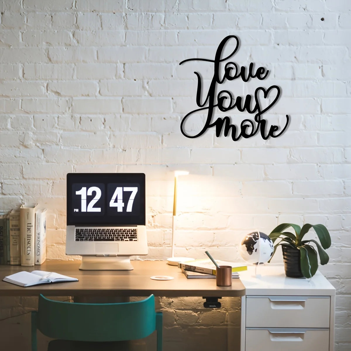 1pc "Love You More" Metal Wall Art,Script Lettering Sign for Indoor & Outdoor Decor, Farmhouse Style,Perfect for Valentine'S Day