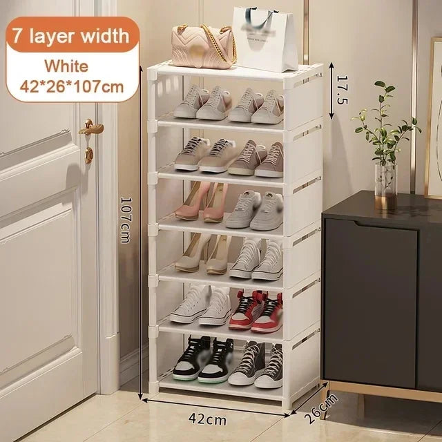 Shoe Rack Storage Organizer 5-7laye Shoe Cabinets Shoes Storage Rack Space Saving Sneakers Organizer for Wall Corner Shoes Shelf