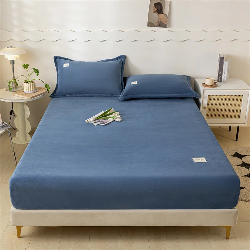 Velvet Thermal Mattress Cover, Plush Fabric Sheets For Winter, Bed Cover, Bed Sheets Set For Single Double King Queen Bed120x200
