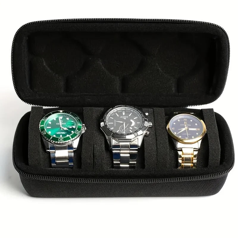 Travel Case for Watch with 3 Slots Rigid High-Quality Watch Storage Organizer Protective Box for Jewelry And Accessories