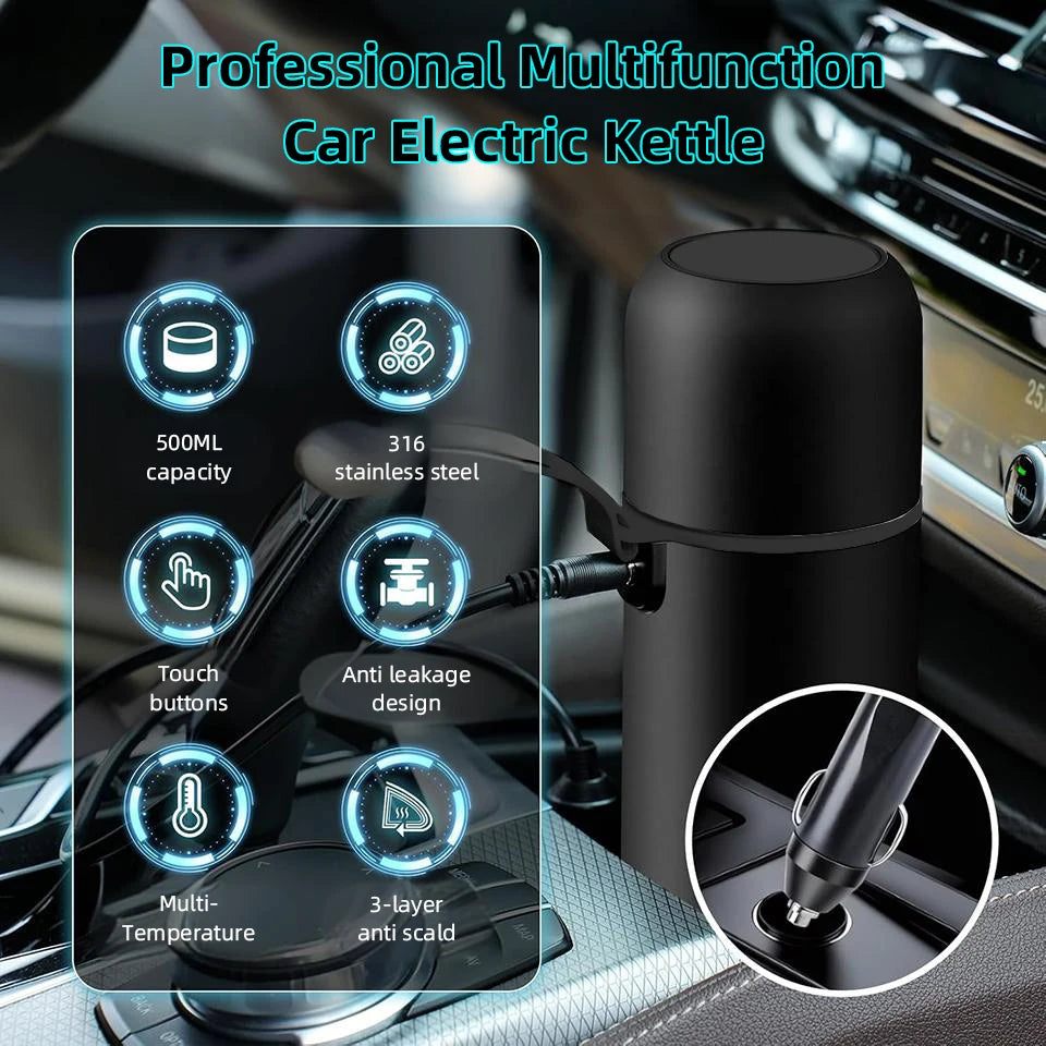 Car Electric Heating Cup 12V/24V Automobile Universal Touch Screen Temperature Regulating Portable Heating Cup
