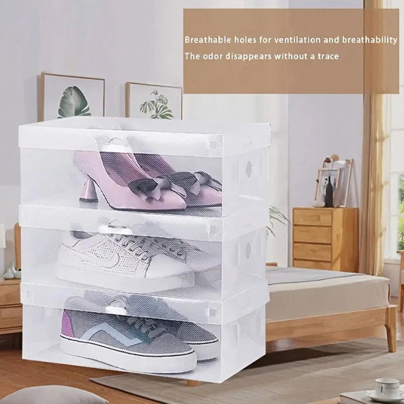 12 Piece Shoe Box, Foldable Flip Shoe Box, Stacked, Dustproof And Moisture-Proof, Suitable For Living Rooms, Bed Bottoms, Etc