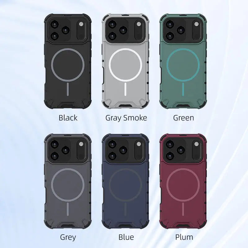 For IPhone 17 Pro Max/17 Pro/16 15 14 13 Magnetic Phone Case TPU+PC Four Corners Airbag Armor Hard Cover Magsafe For IPhone Air