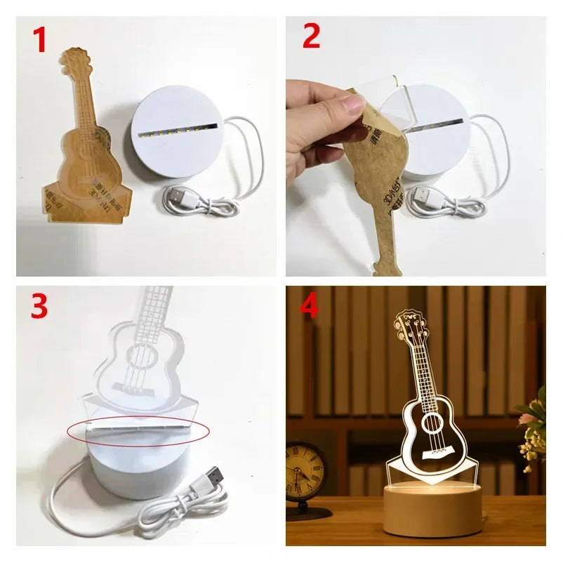 Romantic Love 3D Acrylic Neon Sign Led Lamp for Home Children's Night Lights Table Lamp Birthday Valentine's Day Bedside Lamp