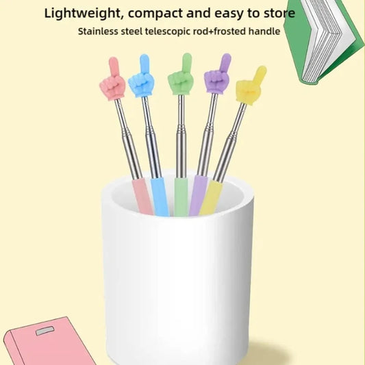 Telescopic Finger Reading Stick, Finger Telescopic Point Reading Stick Point Reading Teaching Aid Baton Teacher's Teaching Stick