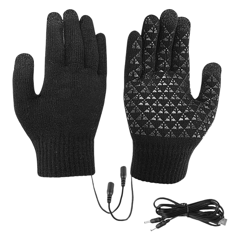 USB Heated Gloves for Winter Fshing Rechargeable Heated Mittens Winter heated Electric Heated Hand Warmer Fingertip Touchscreens