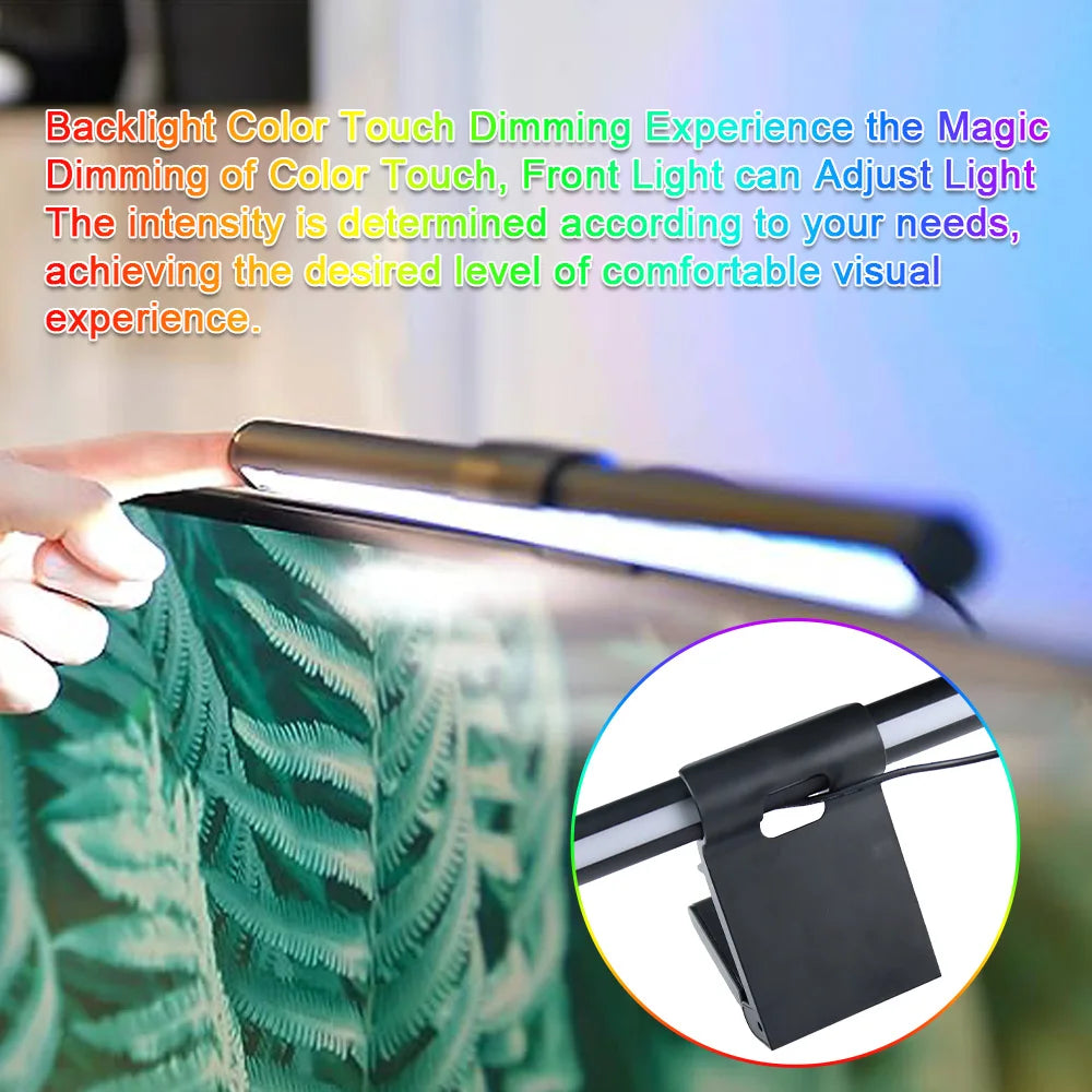 LED Desk Lamp Monitor Screen Light Bar RGB Computer Atmosphere Double sided Lights  For Work Study Read Gaming Dimming Lighting