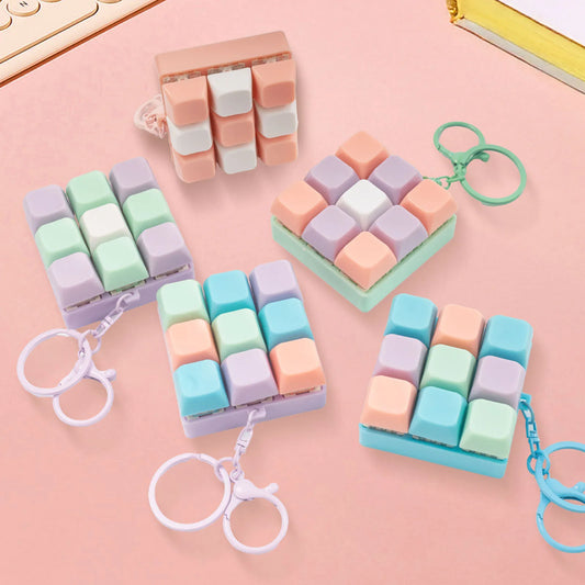 Keyboard Fidget Toy Keychain Button Fidget Gifts for Adults to Relieve Stress Nine-key Can Be Assembled Freely